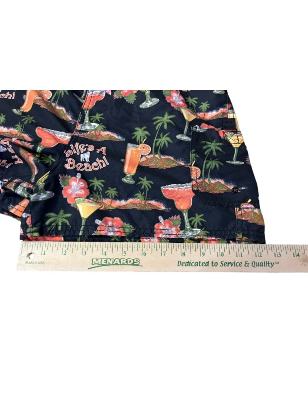 Big Dogs Mens Small Tropical Cocktail Print Swim Trunks 100% Polyester USED - Picture 10 of 12